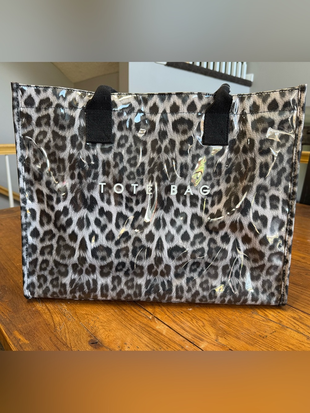 TOTE BAG Leopard Print Clear-Coated Tote Bag